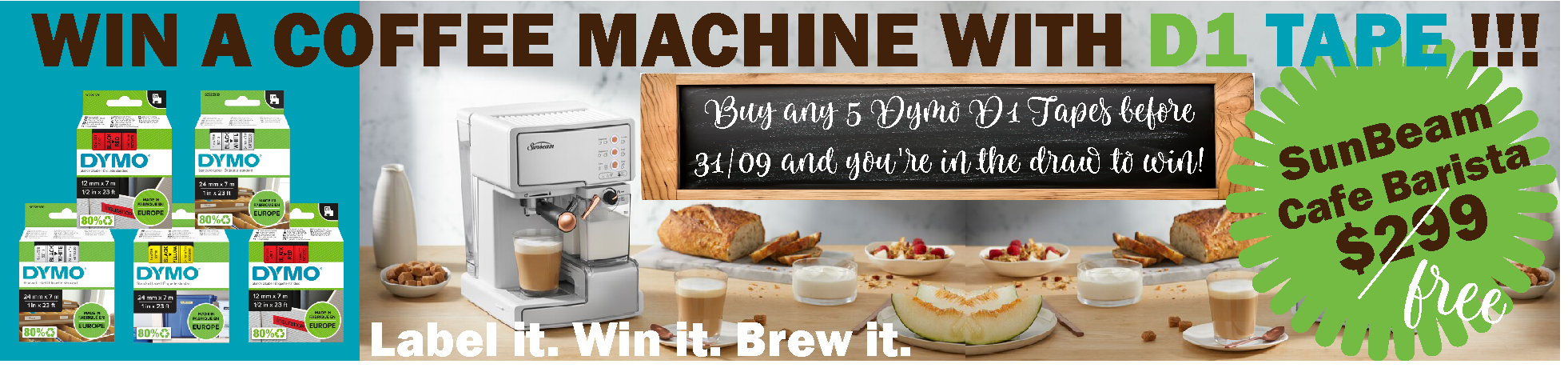 Win a Coffee Machine with D1 Tape